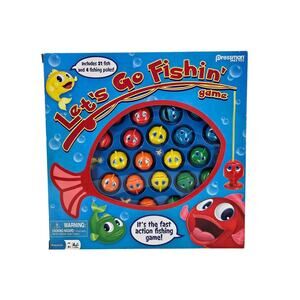 PRESSMAN LET'S GO FISHING! CLASSIC GAME, 21 FISH PLUS 4 POLES - AGES 4+